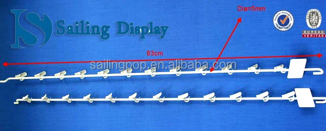 Metal Supermarket metal Hanging 12 Clip Strip Display with Sign Plate
