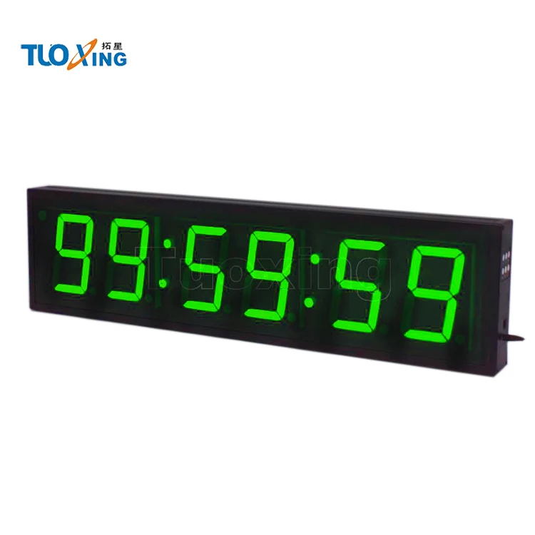 Indoor 5 inch 6 digit led digital clock display wall clock