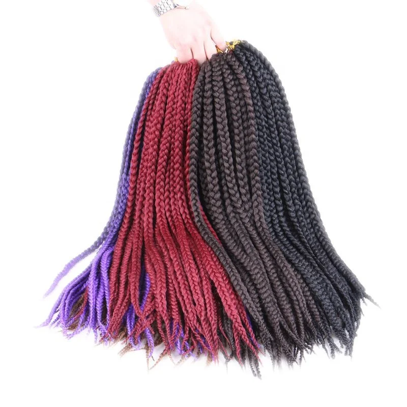24inch 110grams 12roots/pack Ombre Purple Blonde Brown Color Jumbo Crochet Box Braids