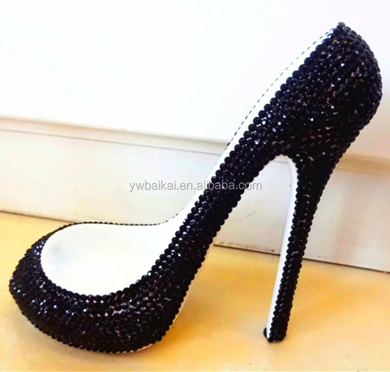 high-heeled shoes wine rack with rhinestone bling bling   shoes wine rack