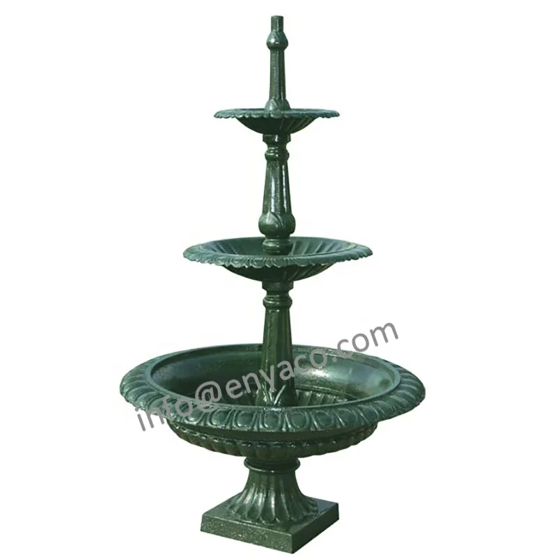 3 Tier Patio Backyard Iron Casting Other Garden Ornaments & Water Features Standing Fountain for Outdoor