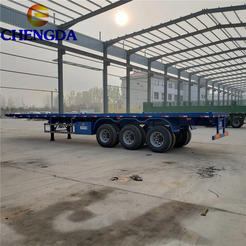 3 Axle 40ft Container chassis flatbed trucks trailer with twist lock