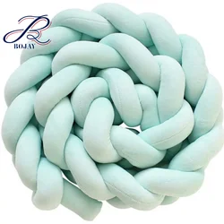 Bojay Three Braid Crib Bumper Chunky Knitted Knot Pillow Mixed Colors Giant Knit Baby Bedding Cradle Baby Crib Bumper