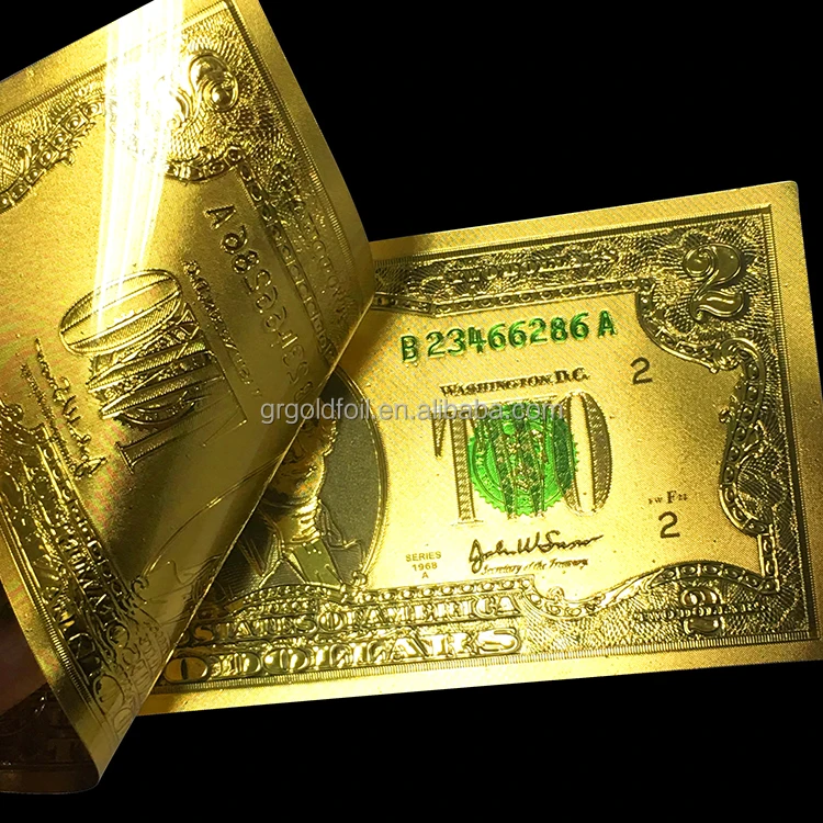 High quality wholesale new arrival 24k gold banknote