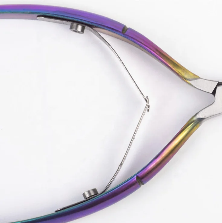 Cuticle Nipper - Stainless Steel Rainbow Dead Skin Remover Cuticle Cutter Trimmer Clipper with Double Spring