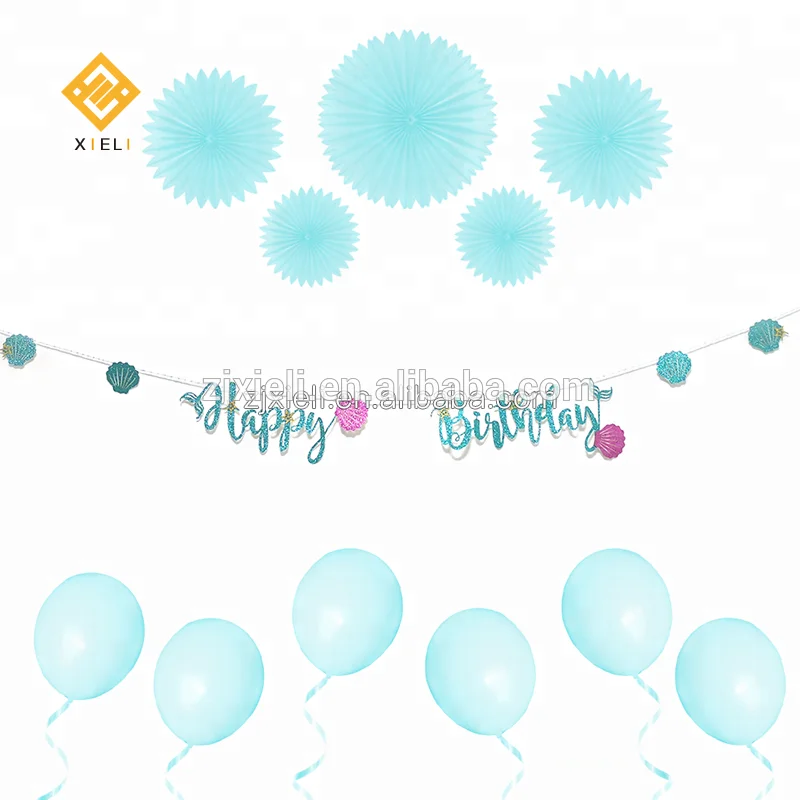 Happy Birthday Banner Mermaid Magical Sparkle 3d Shadow Happy Birthday Banner Photo Shoot Prop Party Decor Mermaid Theme