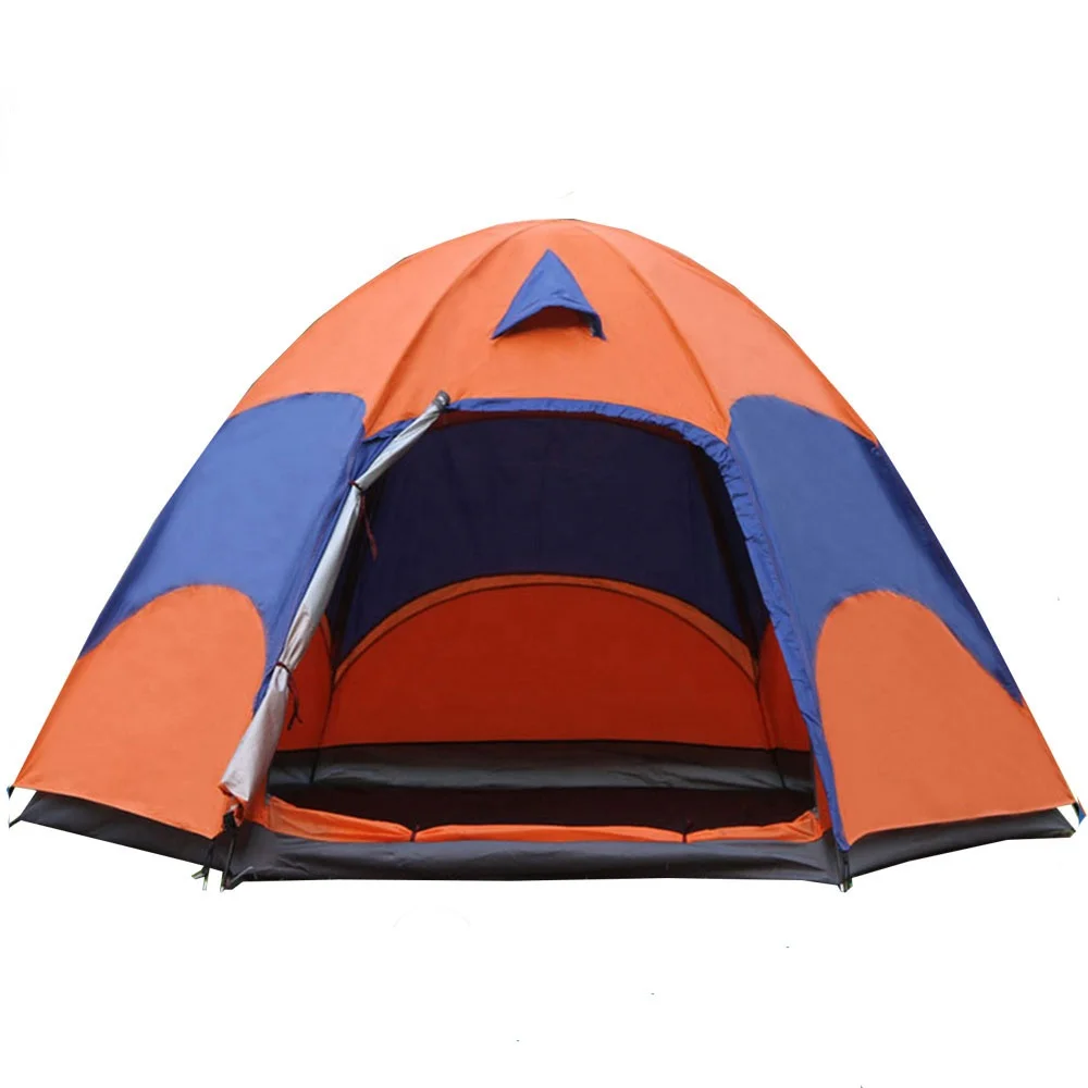 
folding orange solar power tent 