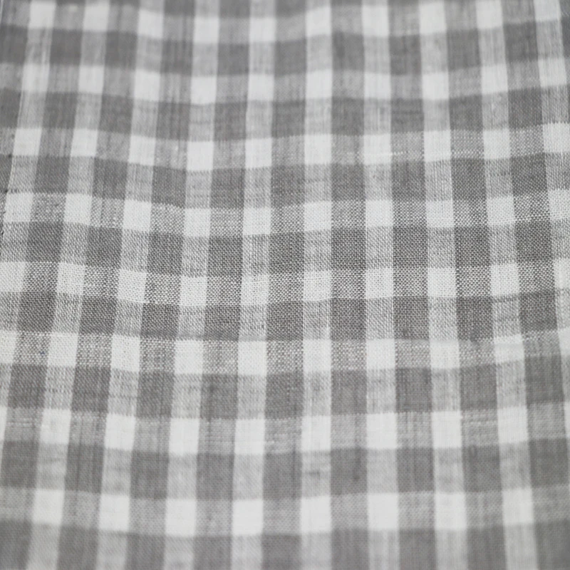 fashionable 100% linen yarndye checks fabric for shirt