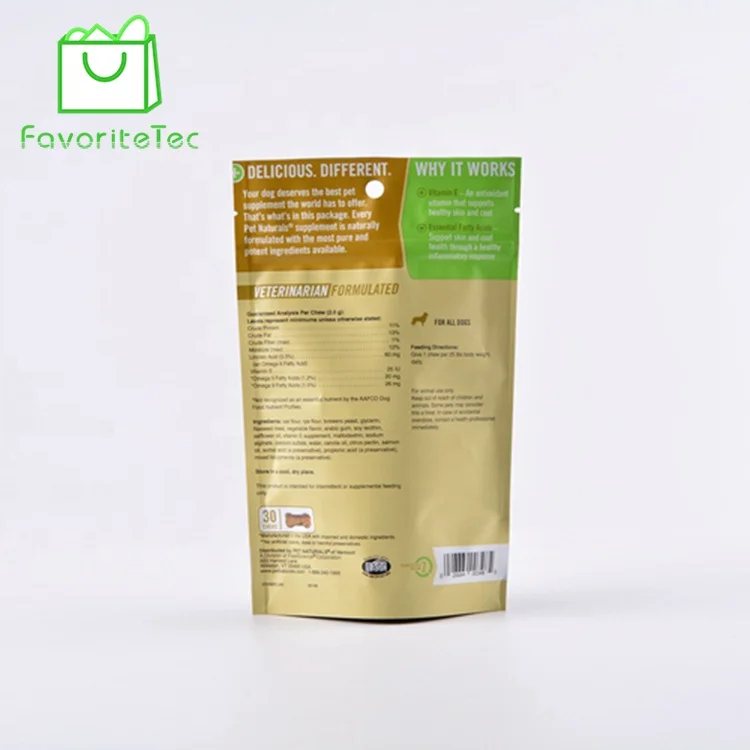 Custom Tear notch Retort Pouch Pet Food Packaging Bag