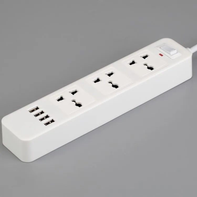 
Guangdong Factory JW 10A 2500W 3 Way Power Strip Design Extension USB Power Board 