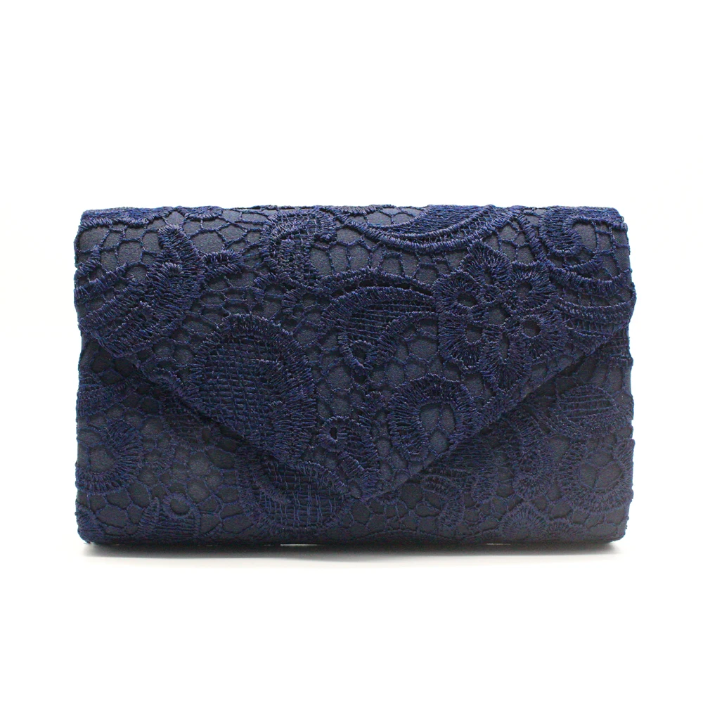 Wholesale Lace Flower Pattern Elegant Ladies Evening Wedding Hand Shoulder Women Clutch 2021 Purse