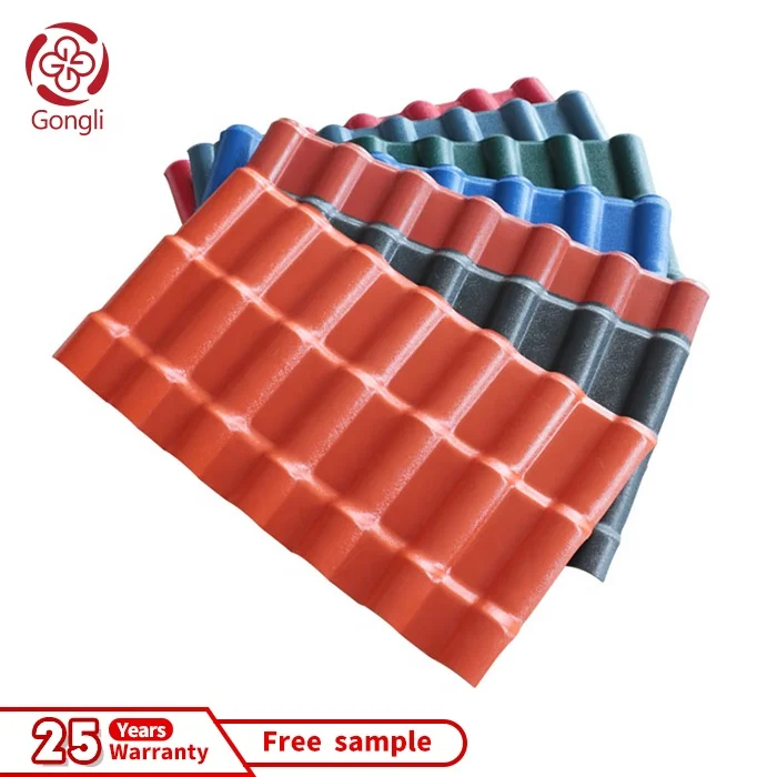 Eco-Friendly Construction  rain protection color coated  Chinese red  asa synthetic resin roof tile