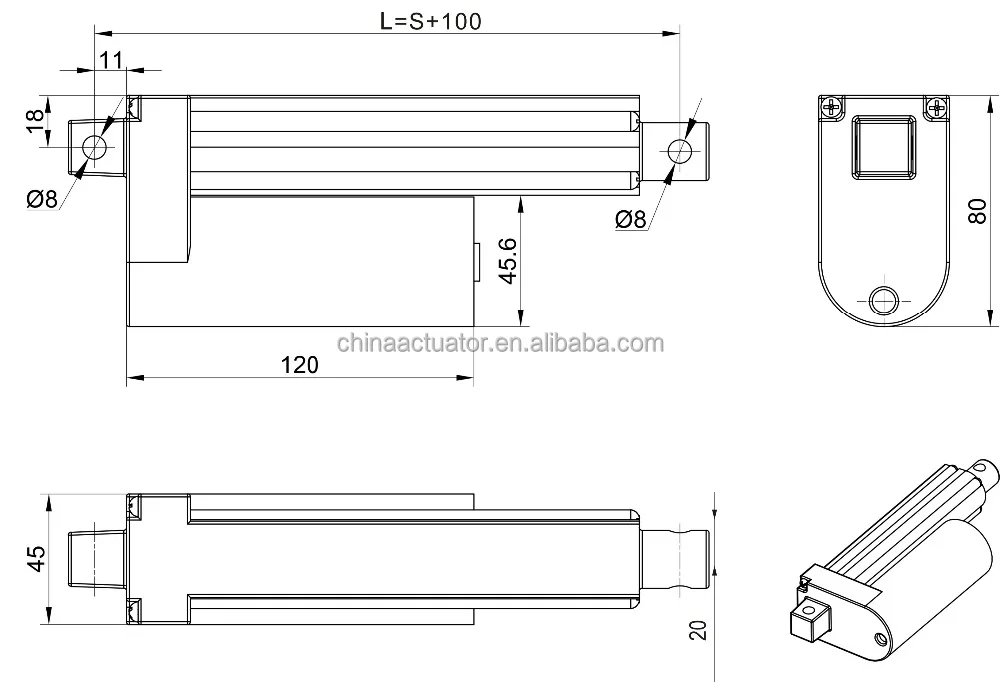 patient lift linear actuator battery operated linear actuator-JS35H02