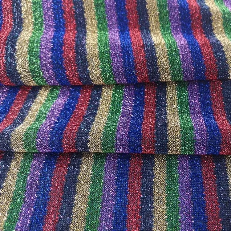 Ready goods 100% polyester colorful american knitted mesh rainbow american jijimi fabric