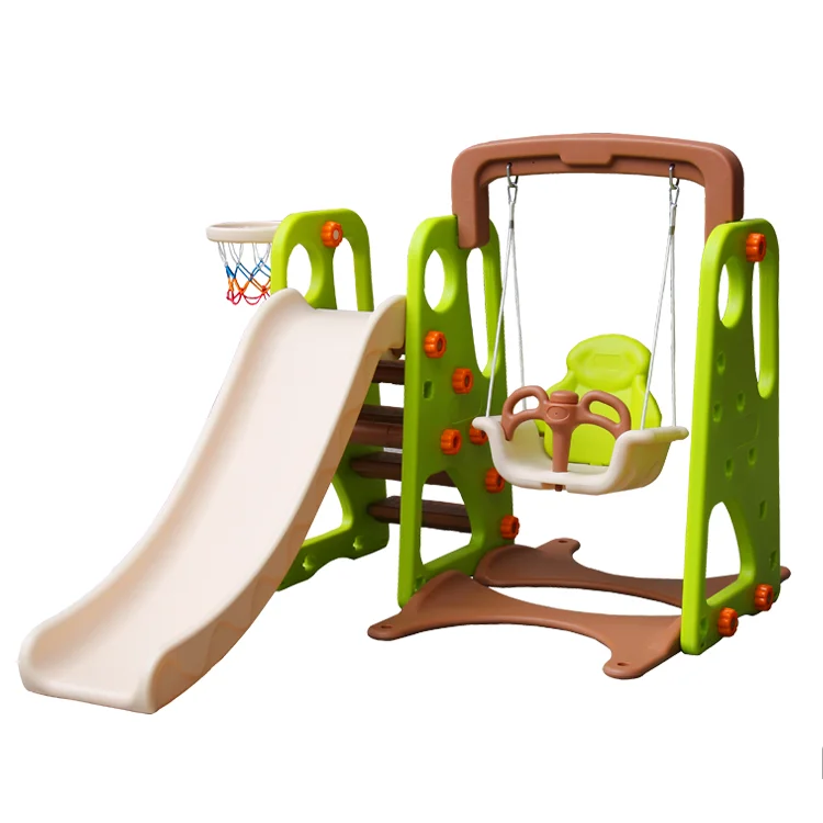 Combination Colorful Baby Kids Home indoor Plastic Slide and Swing Chair Play for sale