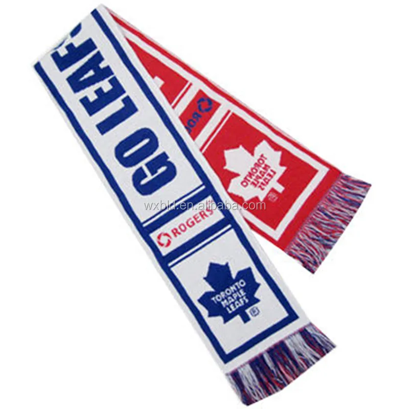
2018 New design custom soccer fans sports knitted scarf 