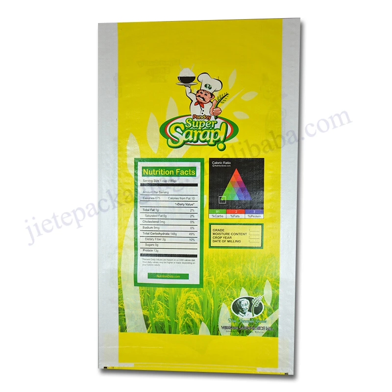 
Bopp laminated pp woven rice packing bag sack 50kg agriculture use for export 