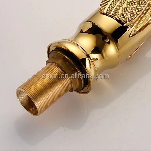 Brass Luxurious Ornate Gold Faucet Swan Tap Mixer Graven Swan Design Sink Basin Faucet G1081