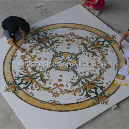 Индивидуальный дизайн, медальоны для пола из водоструйного мрамора в отеле