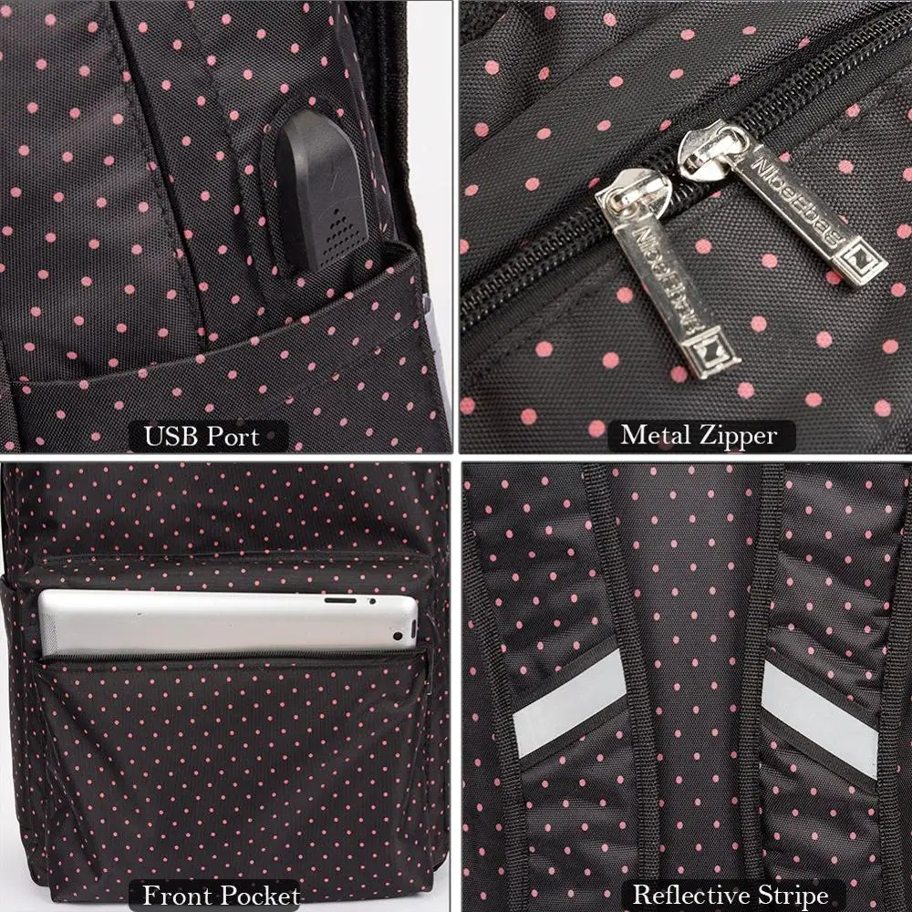 Blank Smart USB Charger Minecraft Ergonomic Teenager School College Bag for University Students