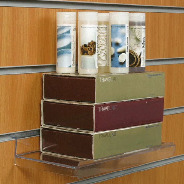 Custom Wholesale 5 Tier Wall Mounted Transparent Storage Display Rack Clear Acrylic Book Shelf