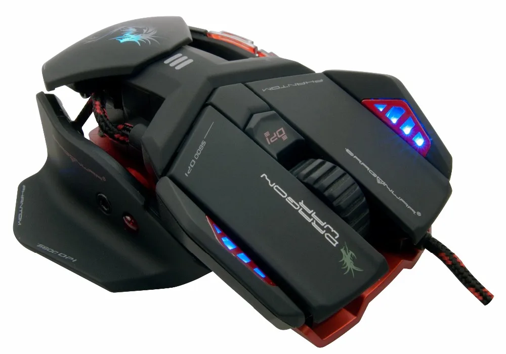 Dragon War Phantom branded mouse Avago laser CD driver LOL professional Macro USB wired gaming mouse