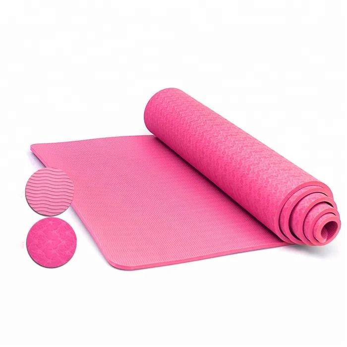 Direct factory purple yoga mat, Yoga mat TPE, yoga mat with strap