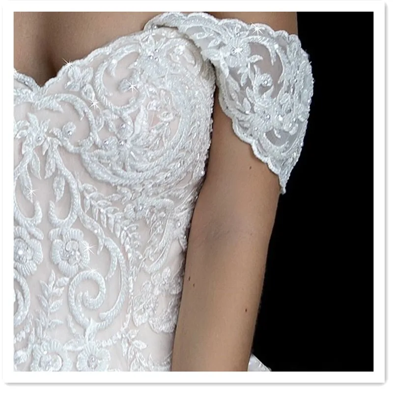 2019 New Arrival off shoulder Wedding dress sweet heart ball gown lace up back beautiful lace bridal gown wedding dresses