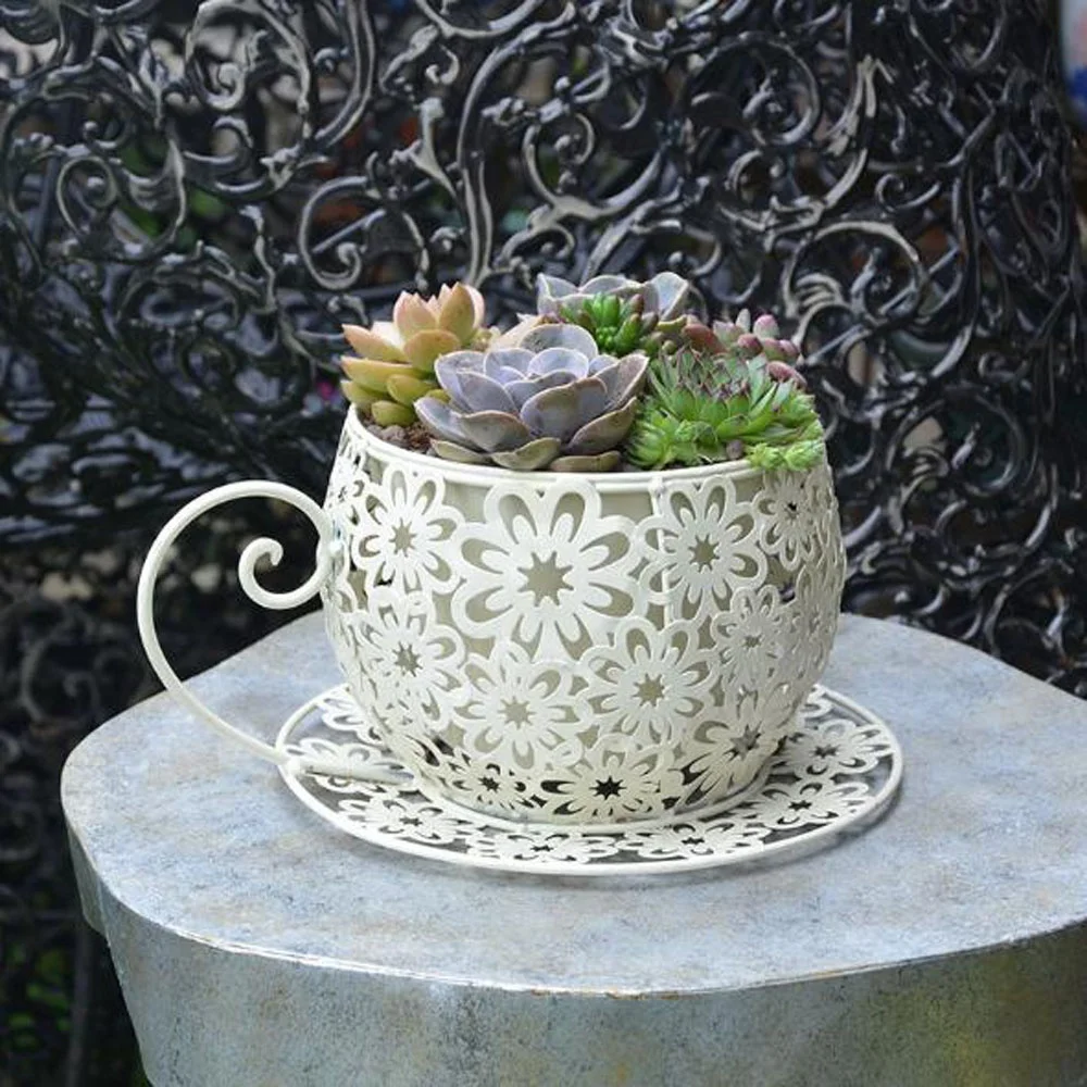 antique metal flower pot  Succulent Plant Container Decorative Indoor iron flower pots decorative tin flower pot