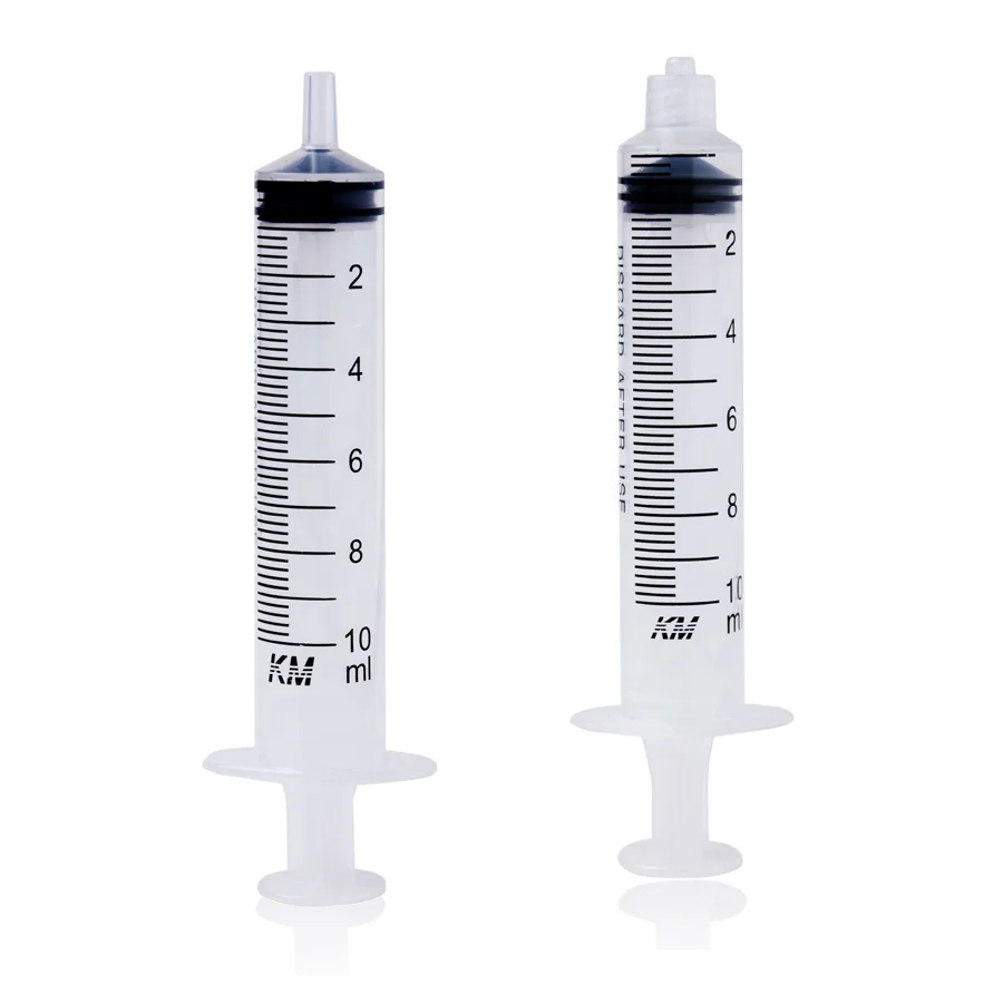 Luer slip and Luer Lock Sterile Plastic Medical Disposable 10cc Syringe