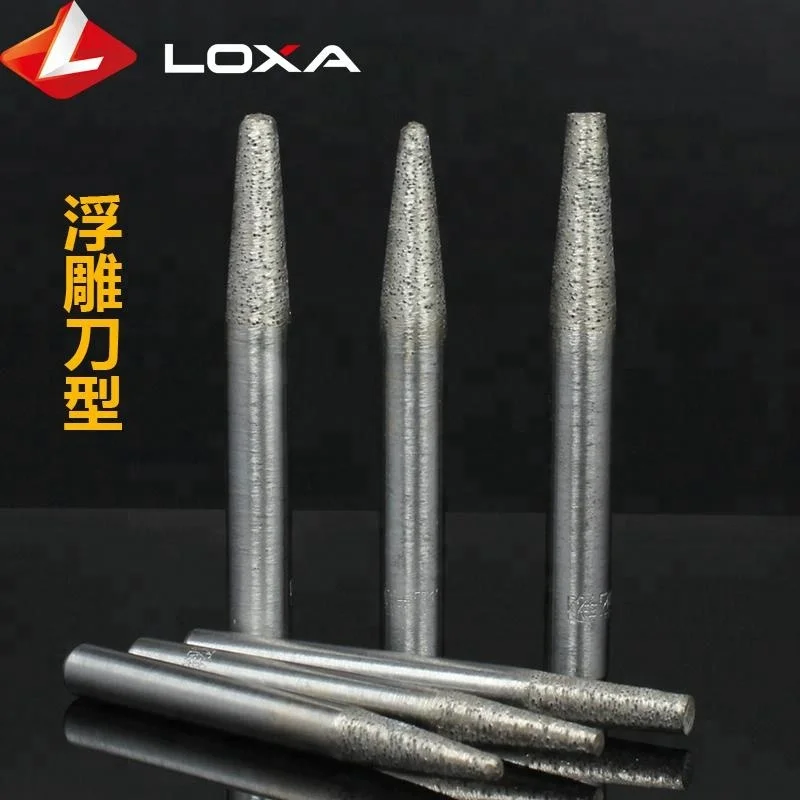 Diamond Mounted Tip Point Tool of Diamond Engraving Bits For Stone Engraving Burr