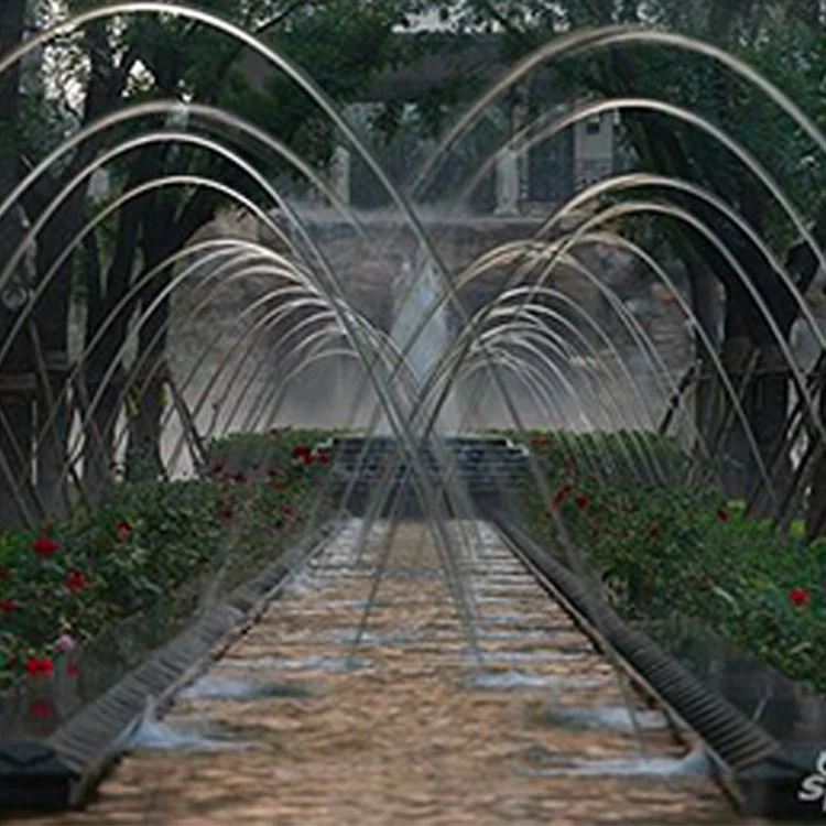 Glass Shape Glazy Water Column Dancing Jumping Jet Fountain