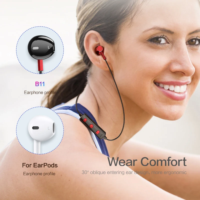 FLOVEME HIFI Built-in battery mounting ear Perfect process BT headset earphone mini earphones wired earbuds