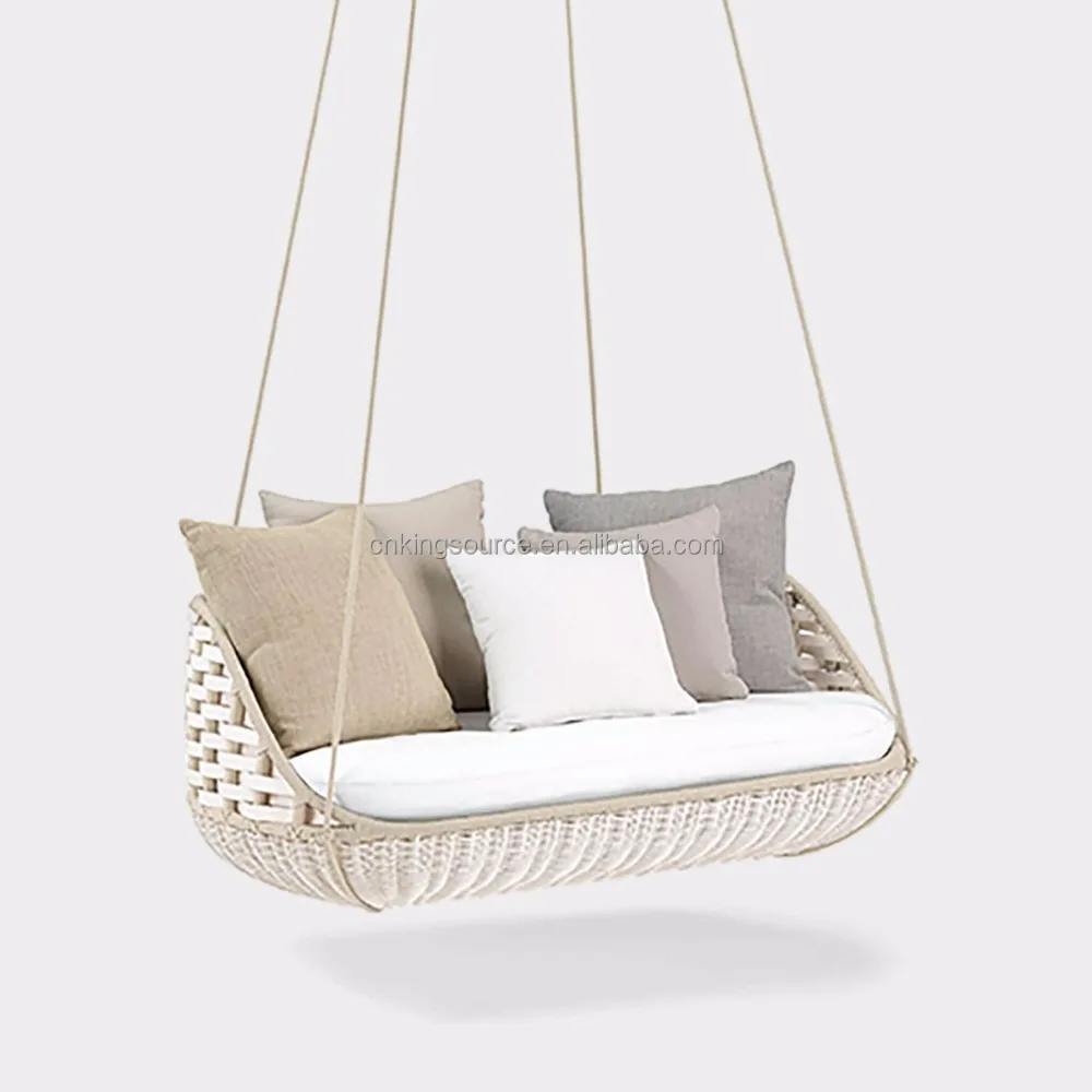 
All Weather Patio Furniture Wicker Swing Sofa Rattan Hanging Chair 