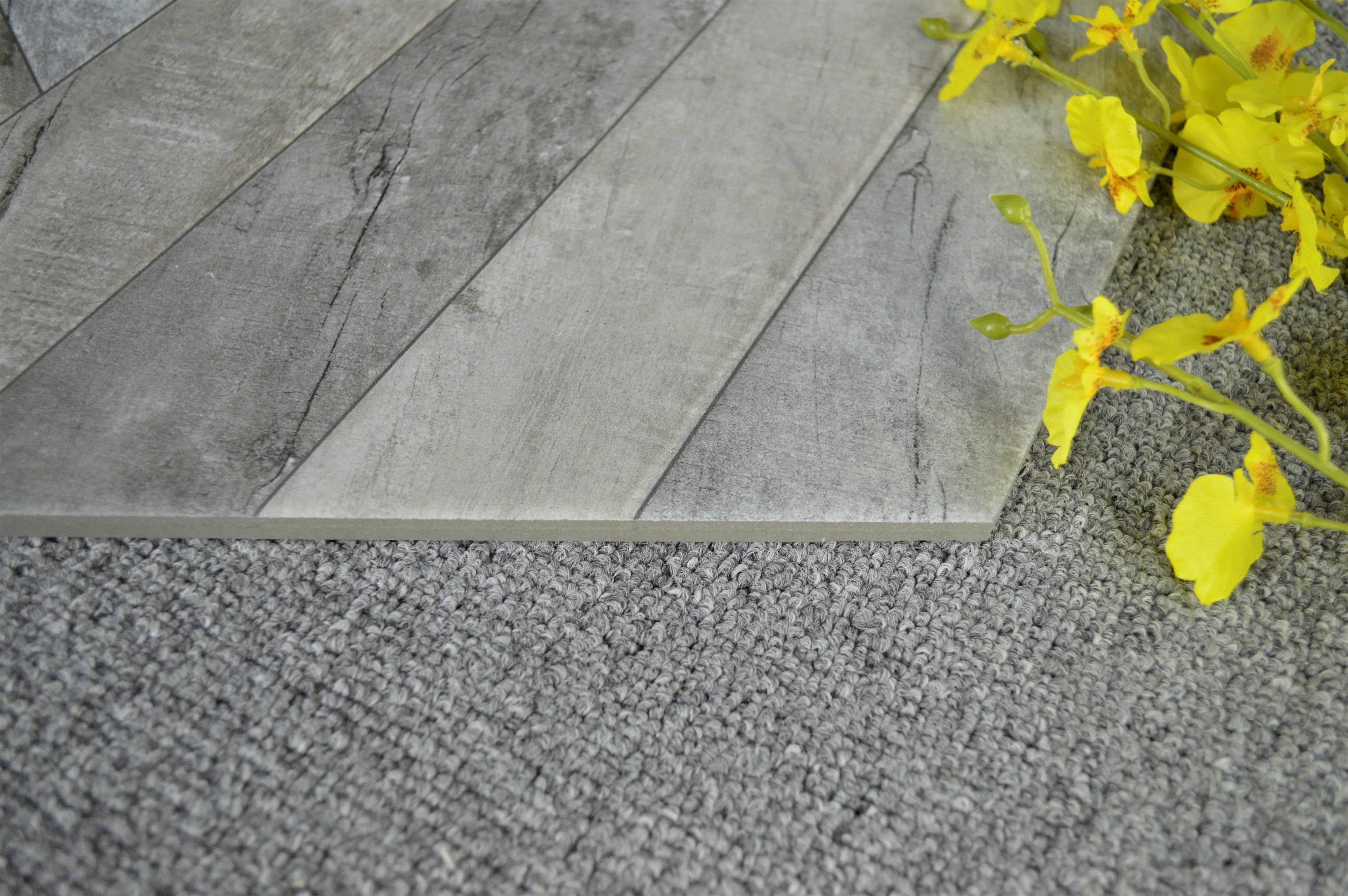 LUSSO Ceramic modern 520x600mm Non-slip Grey Color Rustic Hexagon Porcellanato Commercial Place Floor Tile