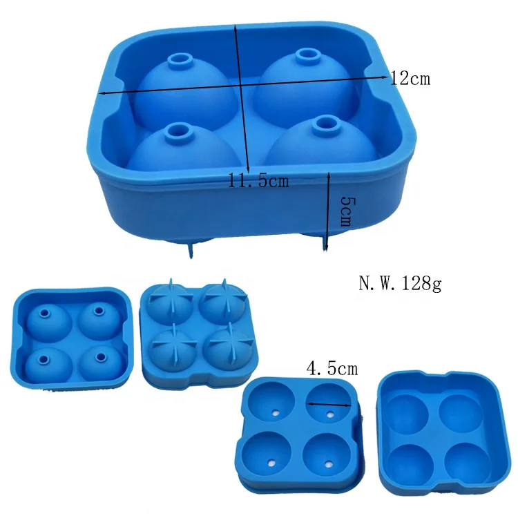 Изготовленный на заказ логотип силиконовая форма для льда «блок формы большие круглые 4 полости силиконовая форма для льда