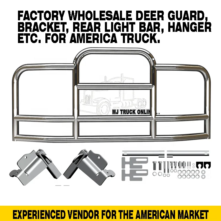 
Affordable Big Truck Bumper Grill Guard Bull Bar Front Bumper Deer Guard for Peterbilt 386 American Truck Aftermarket Parts 