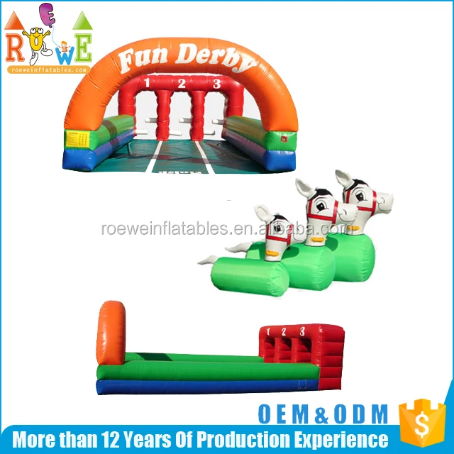 
В Европе стандарт надувные Дерби 3 Lane надувные лошадь Дерби гонки игры 