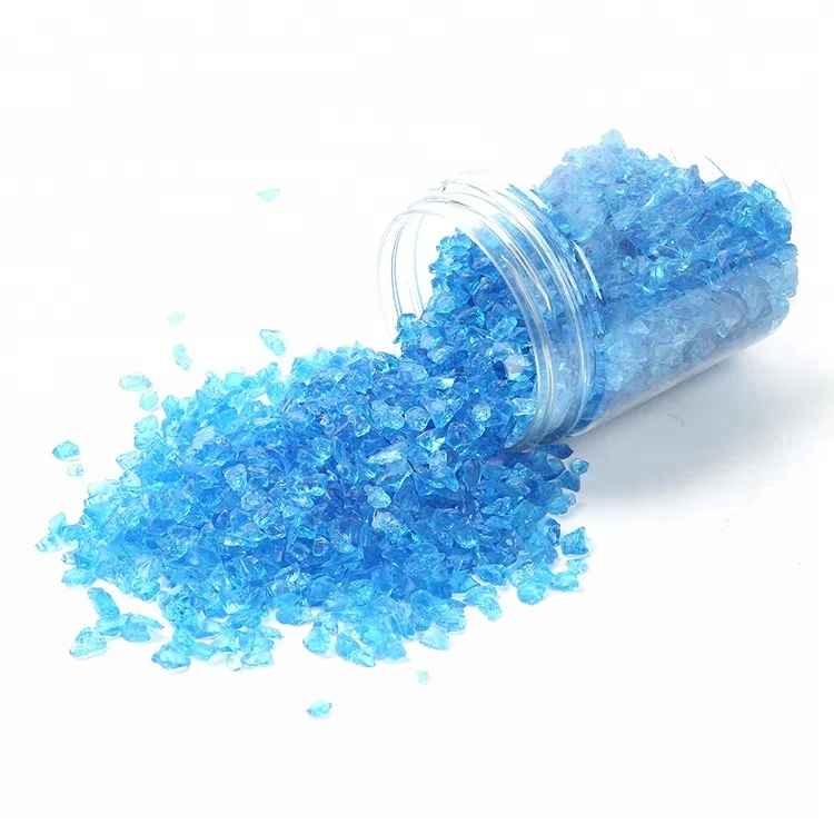 High Luster Tempered Aquamarine Caribbean Blue Glass Beads Pebbles for Planter Patio Garden DIY Decoration