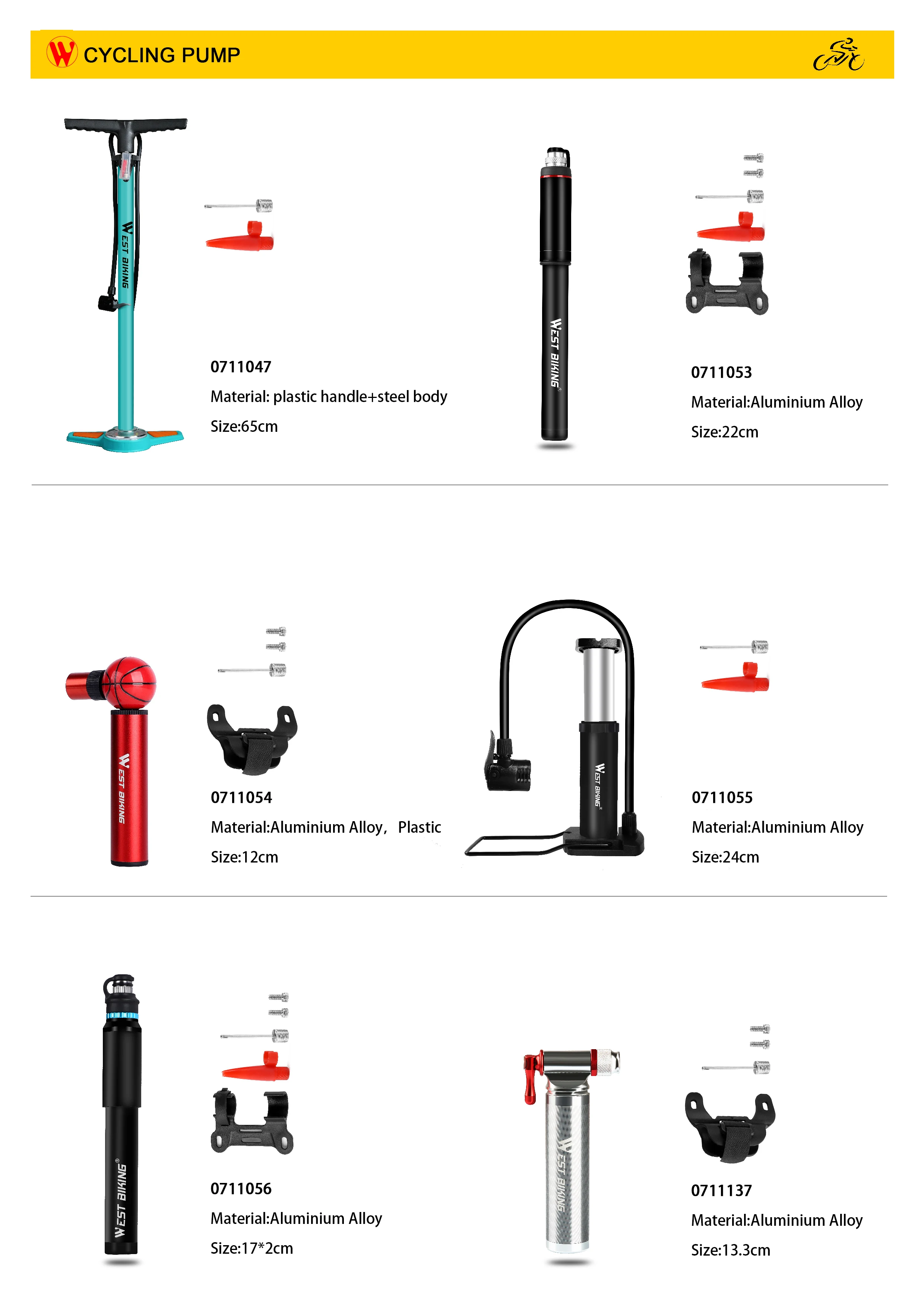 WESTBIKING Bicycle Pump With Pressure Gauge 120 PSI Hand Air Pump Bike Presta and Schrader Ball Road Tire Mini Cycling Hand Pump