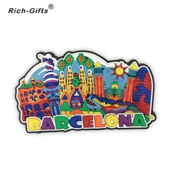 Customized Barcelona PVC Souvenir Magnets Europe