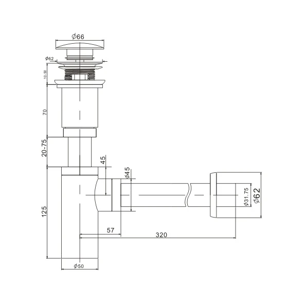 
Good Price Kingchun Pop-Up Click Clack Push Button Assembly Bathroom Sink Drain basin bath siphon(J220-F1) 