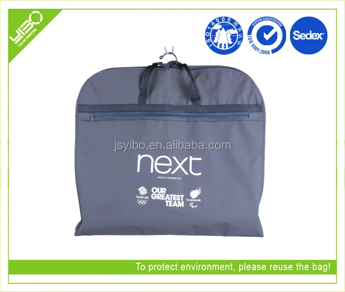 
Reusable durable waterproof dustproof business suit cover garment bag 