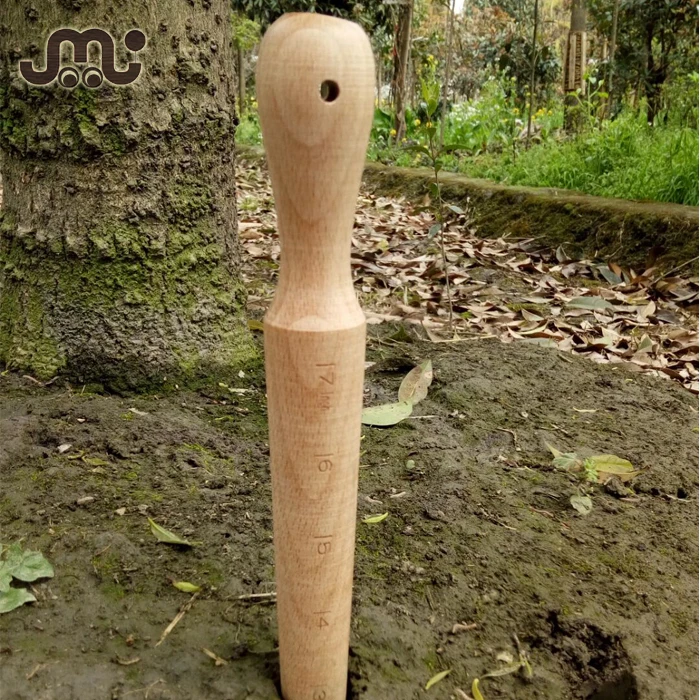 Simple manual wooden seed dibber,7 inches scale wooden plant dibber,seed raising planting dibber