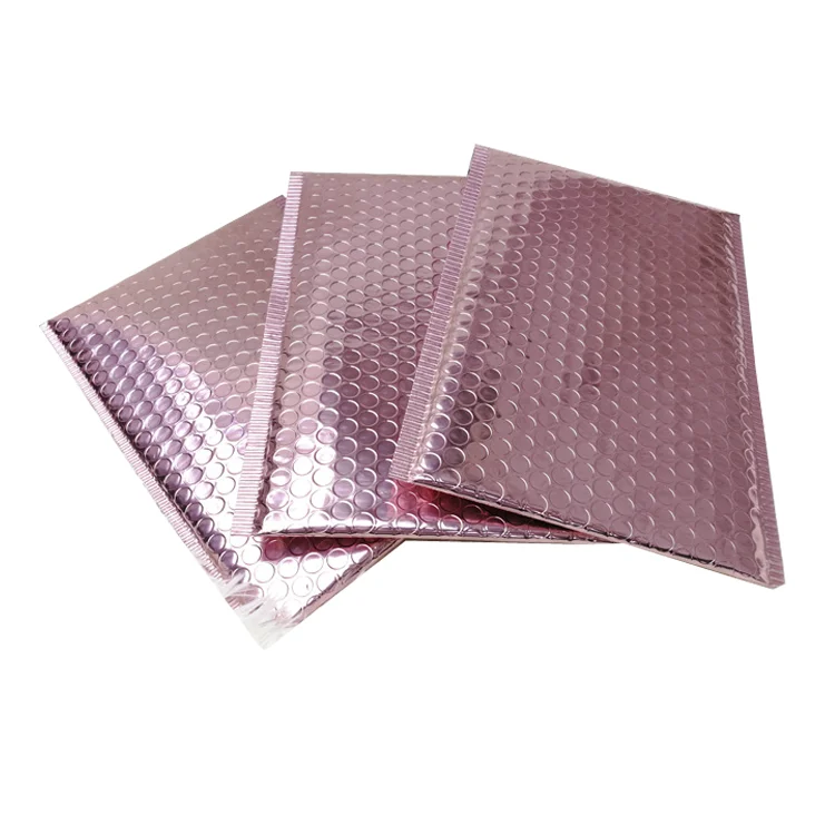 Custom Print Rose Gold Bubble Envelope Hot Pink Bubble Mailer Metallic Bubble Envelope Express Mailer Bag