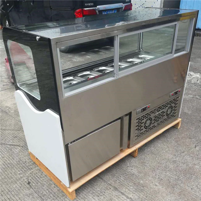 Newest design ice cream showcase 8 trays Ice Cream Showcase Gelato Display