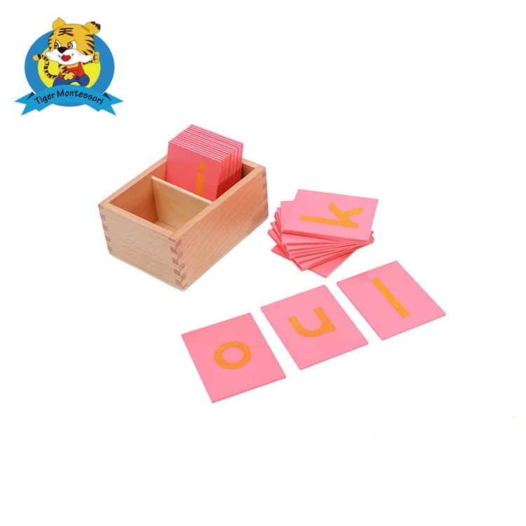 Wooden Montessori Educational Toy Lower and Capital Sand Letters for kids for learning
