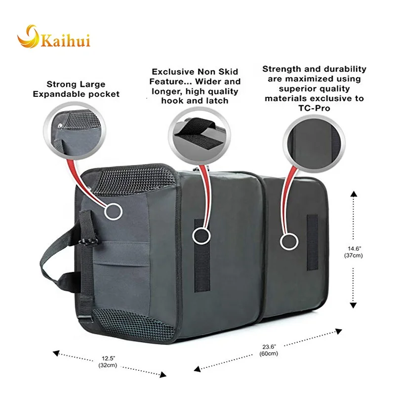 Premium Multi Compartments Collapsible Portable Trunk Organizer for auto, SUV, Truck, Minivan (charcoal. gray) New Version