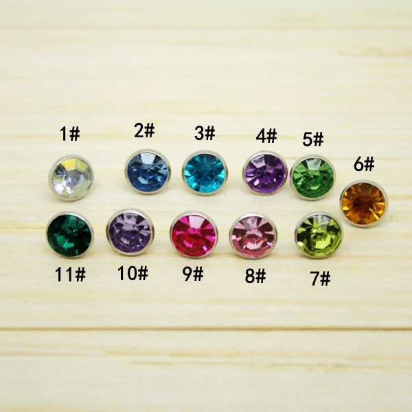 9mm Rhinestone Diamond Clear RIVET STUDS Spikes Clothes for Shoes Bags 1000pc/pack