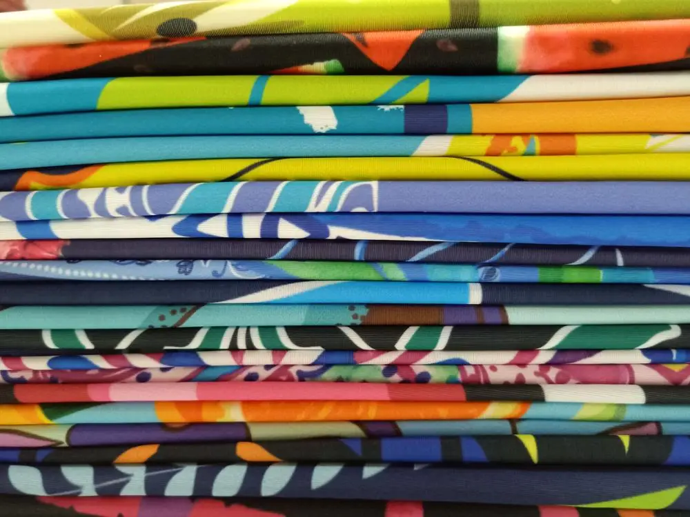 4 Way stretch digital print custom kids nylon spandex fabric swimwear